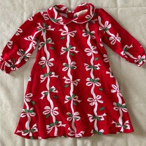 TBBC Girls bow and mistletoe dress